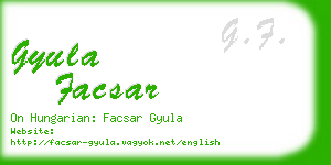 gyula facsar business card